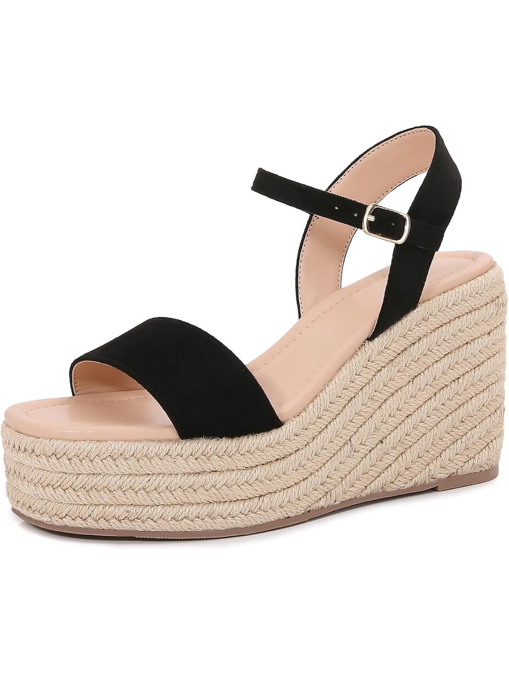 Wedge Espadrille Sandals - Black